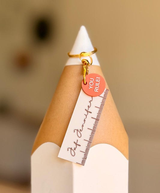 Coole personaliseerbare sleutelhanger - JUF/MEESTER